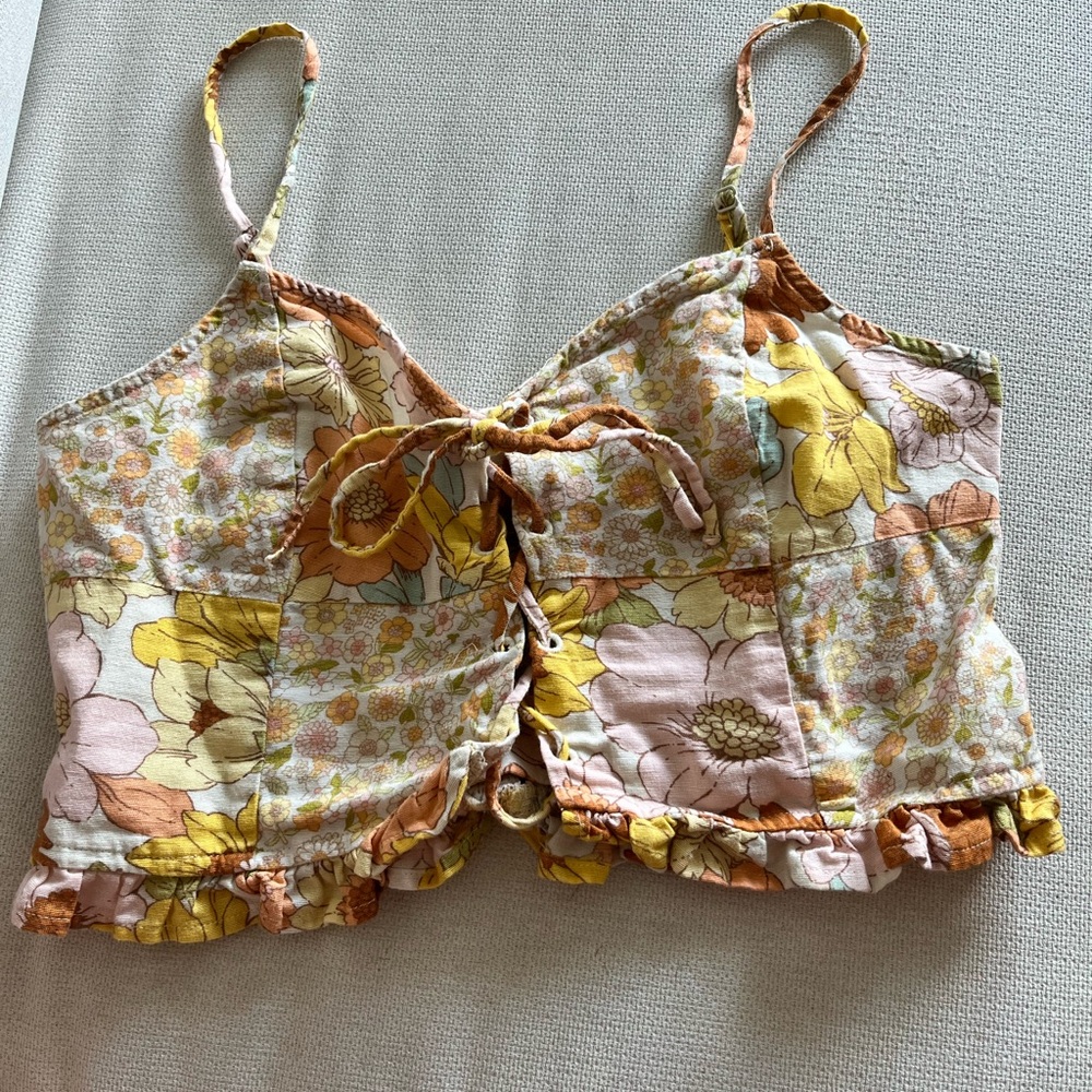 American Eagle Outfitters Patchwork Top with Floral Design
